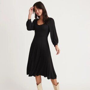 MARINE LAYER Lexi Long Sleve Midi Fit and Flare Dress